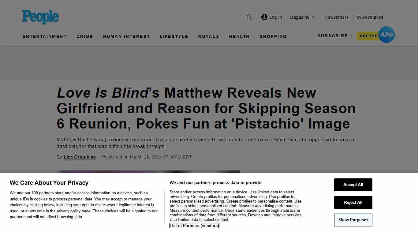 Love Is Blind’s Matthew on New Girlfriend and Skipping Season 6 Reunion